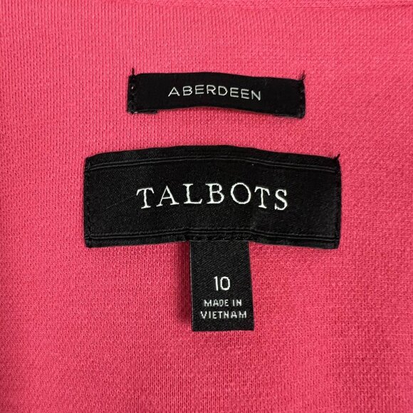 Talbots Aberdeen pique knit blazer deep pink cotton blend 2-button suit jacket - Picture 9 of 11